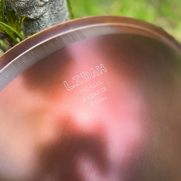 LIDAH® Ember Steel Handpan Closeup Of Engraving